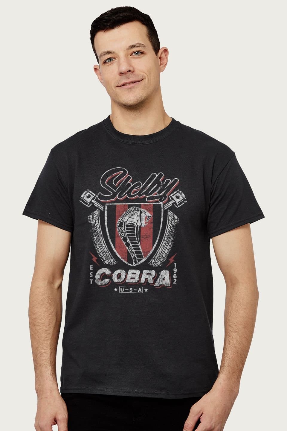 Shelby Shelby Men's Cobra Est 1962 In The USA T-Shirt in Black