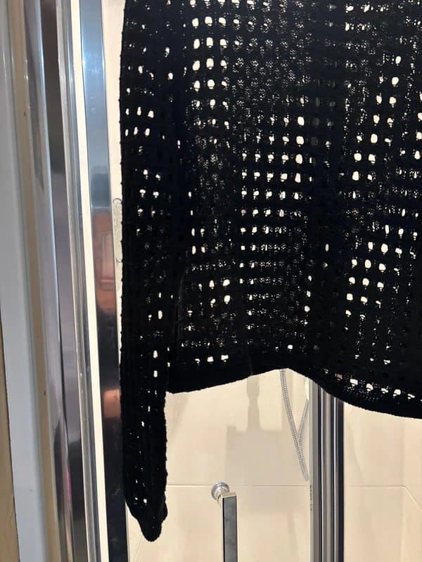 New Look Ladies black crocheted jumper  new look size 12