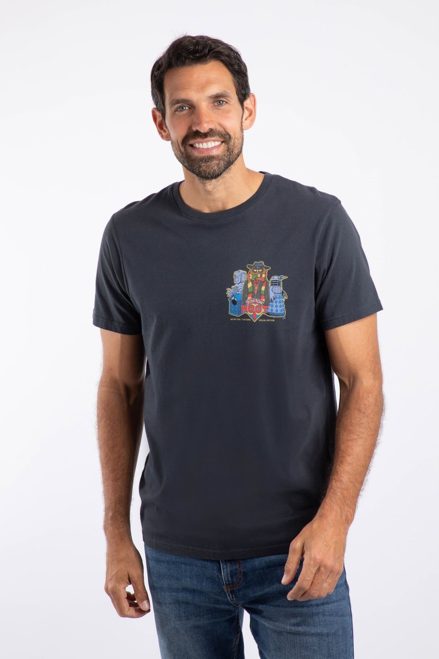 Weird Fish Weird Fish Men's Doctor Hoot Artist T-Shirt in Navy