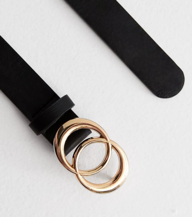 New Look Black Leather-Look Buckle Belt New Look - 3