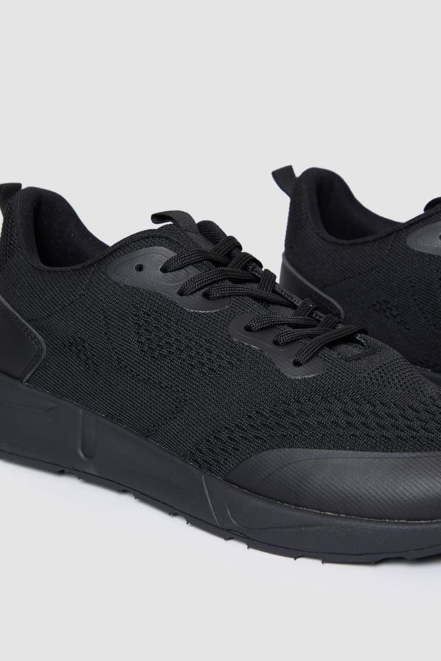Threadbare threadbare Men's Textured Slip On Trainers in Jet Black - 3