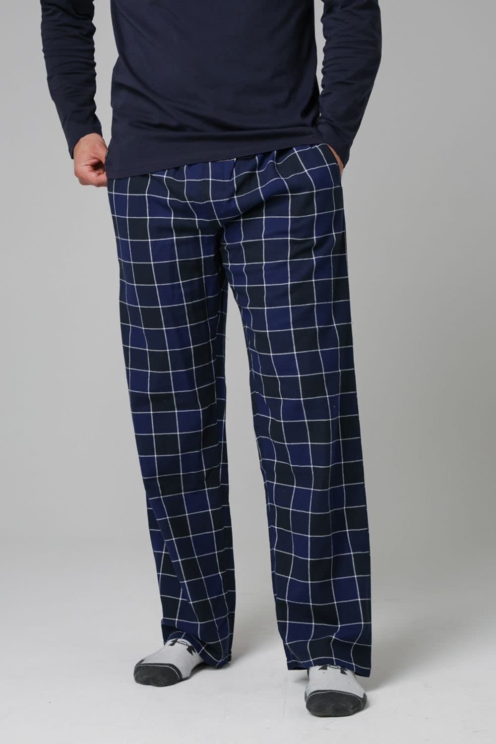 Tokyo Laundry Tokyo Laundry Men's Cotton Checked Pyjama Trousers in Blue