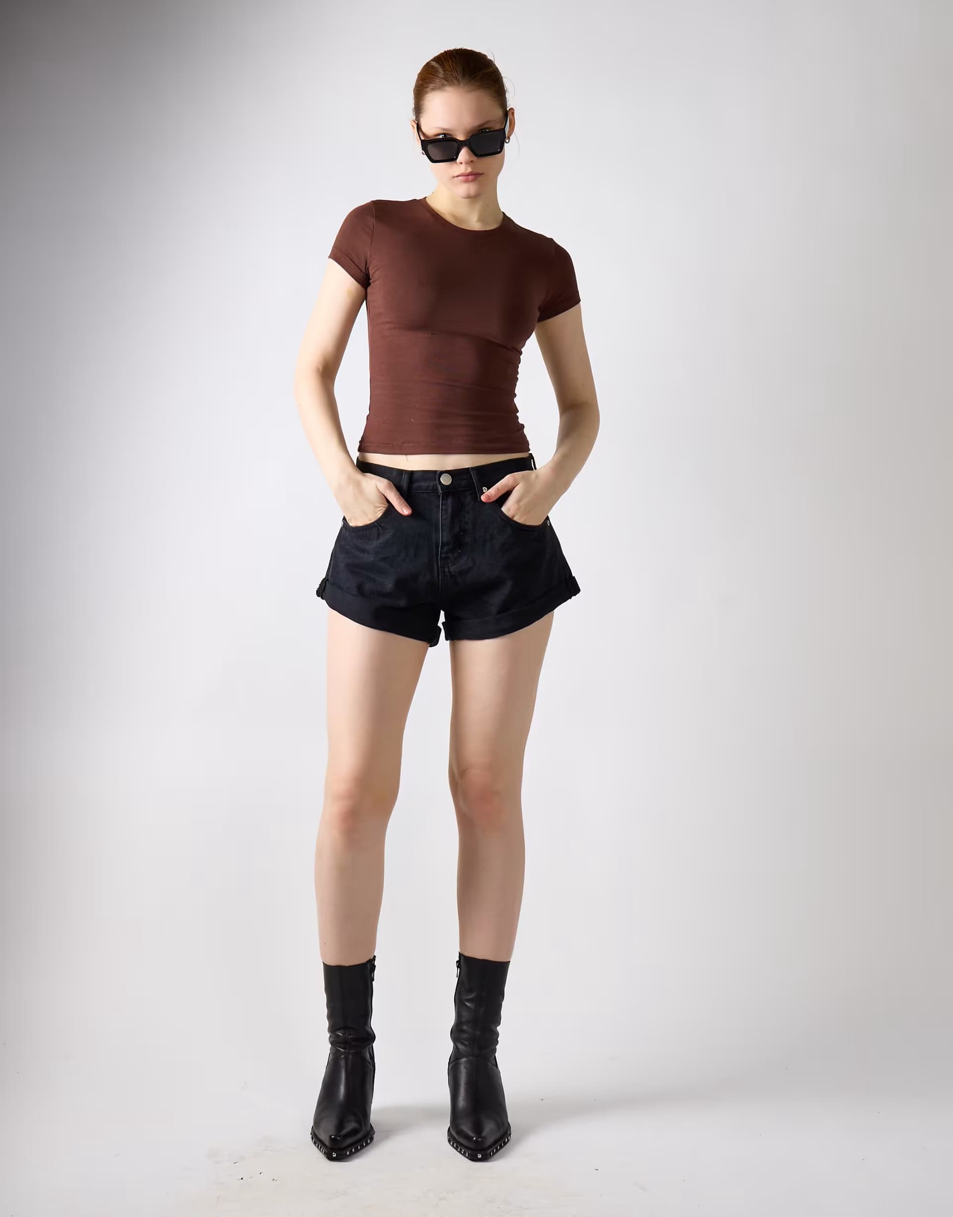 ASOS Glamorous Denim shorts in washed black
