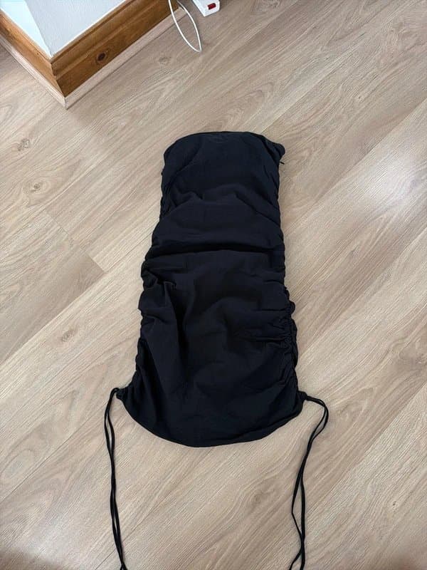 Bershka Bershka black tube ruched detail dress S