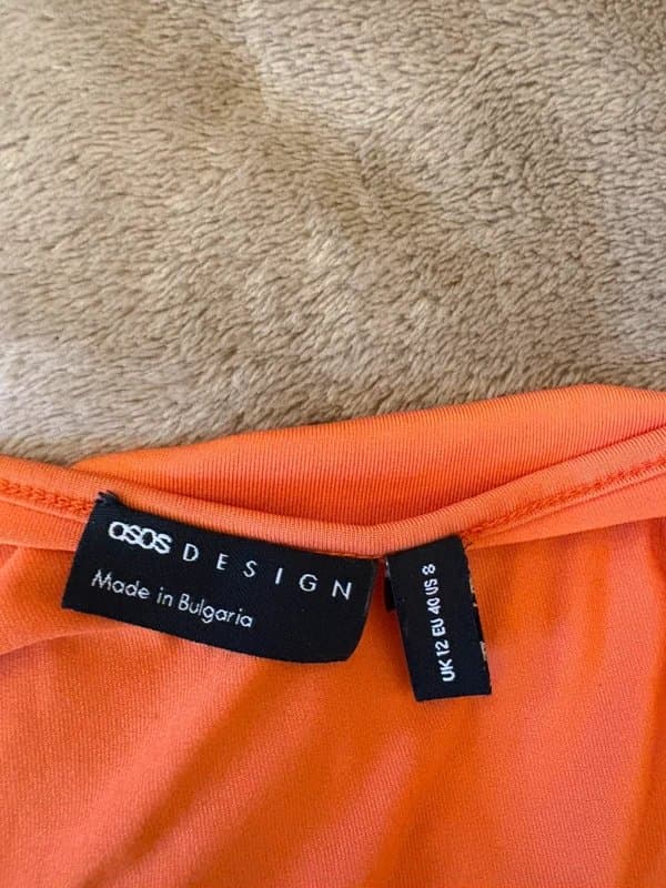 ASOS ASOS Orange pink lace split hem crop top cami