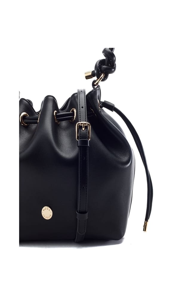 Moda In Pelle Moda In Pelle Women's 'Briela Bag' Leather Shoulder Bag in Black - 3