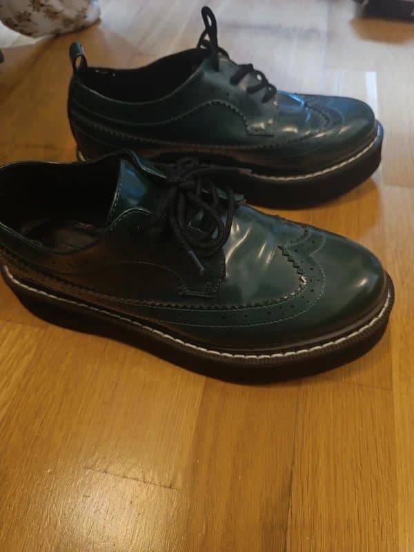 ASOS ASOS green lace-up platform shoes