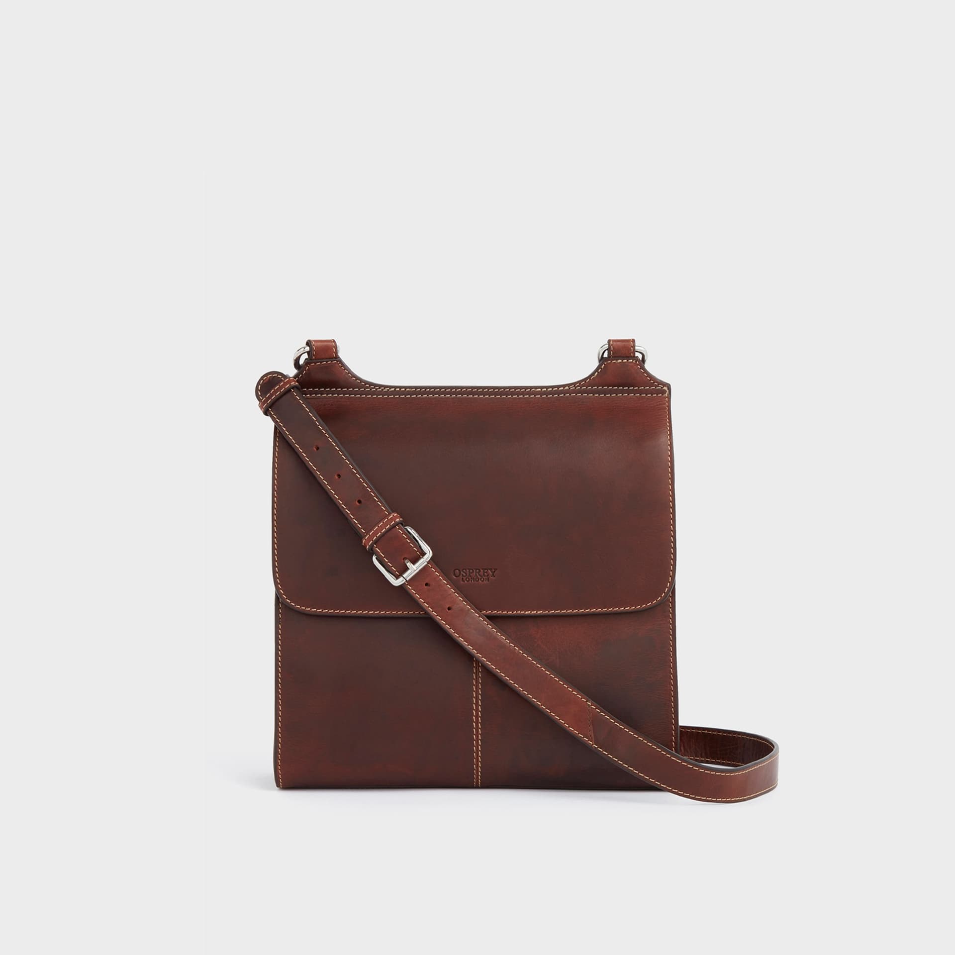 OSPREY LONDON Osprey London Brown Leather Crossbody Bag