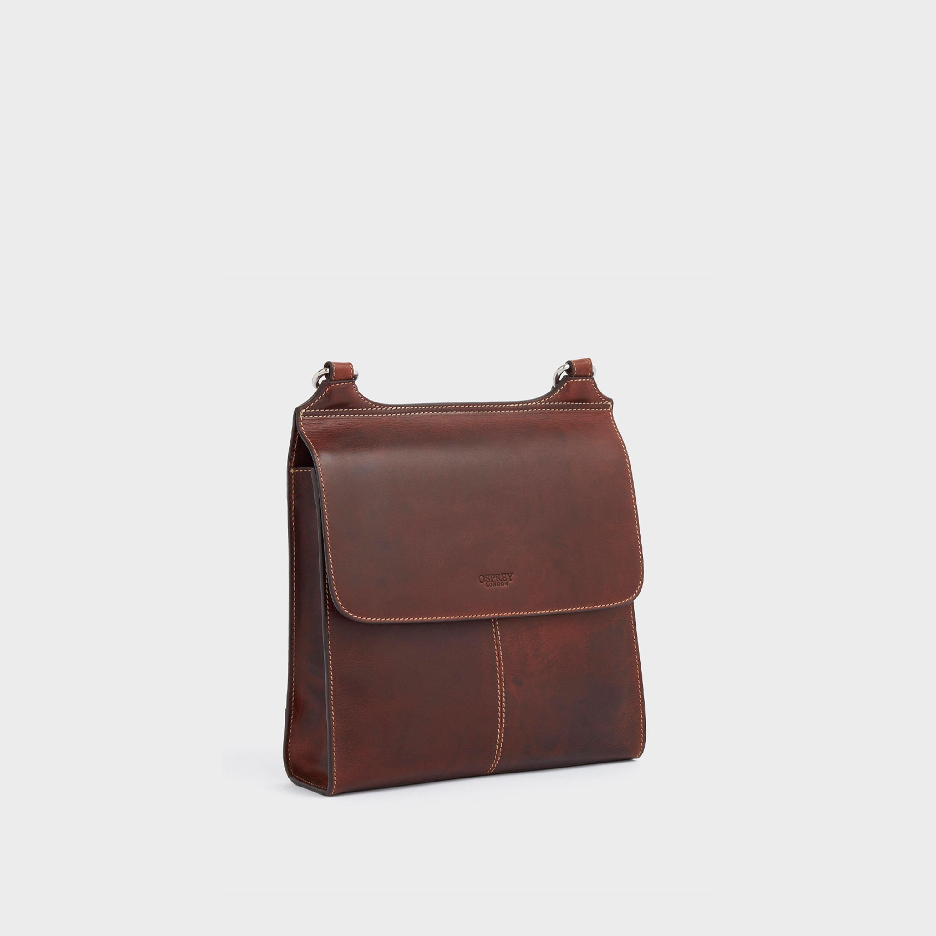 OSPREY LONDON OSPREY LONDON Women's The Narissa Large Leather Crossbody Bag in Brown - 2