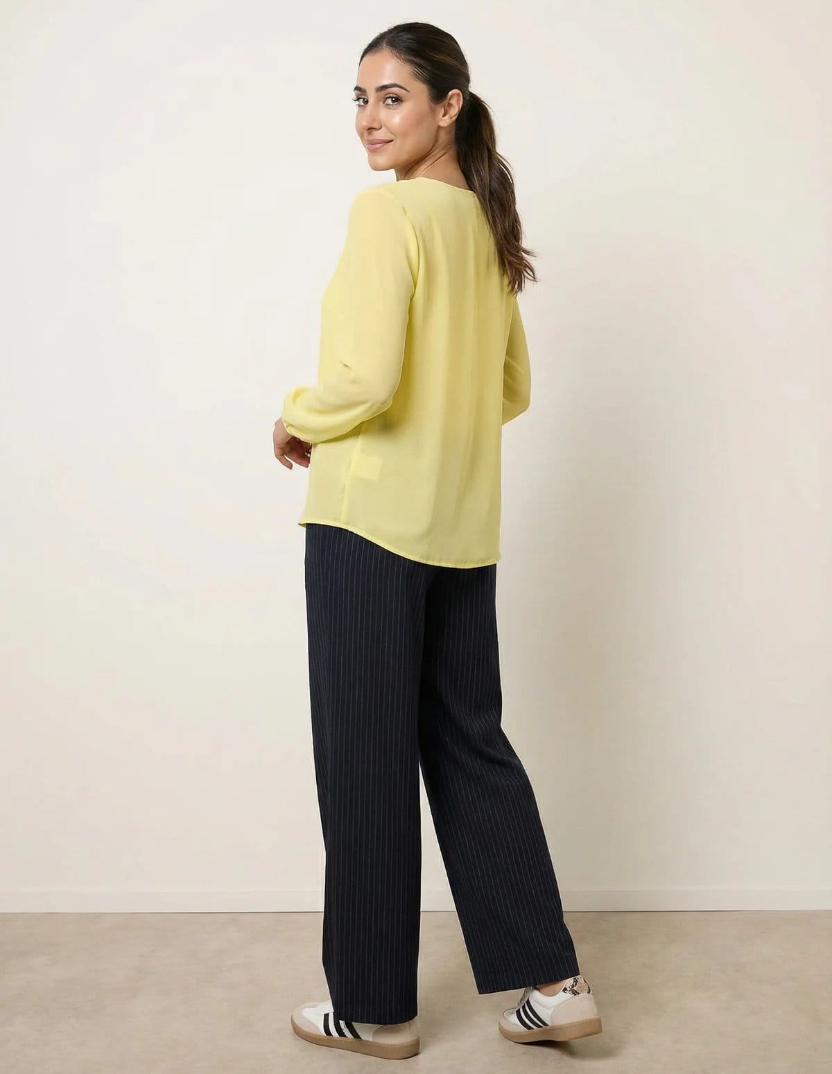 Blue Vanilla Long Sleeve Pleated Top - 4