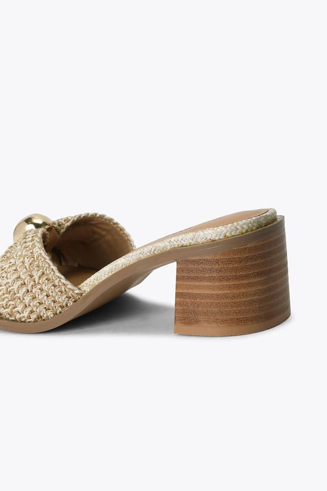 Steve Madden STEVE MADDEN Women's 'Ease Beige Raffia' Heels - 3