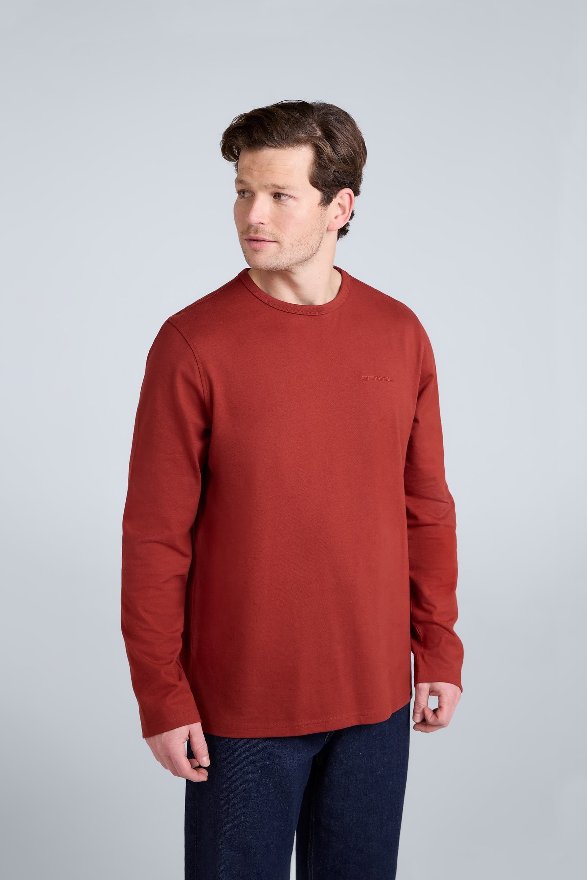 Animal Animal Men's 'Otis' Terracotta Long Sleeve T-Shirt