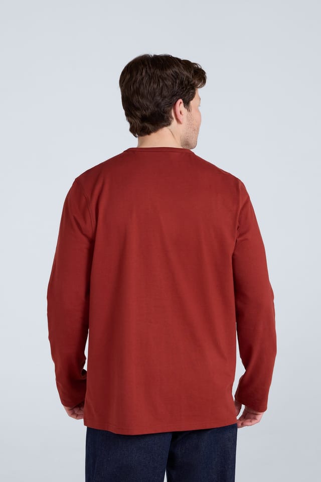 Animal Animal Men's 'Otis' Comfortable Lightweight Top Casual Long Sleeve Outdoor T-Shirt in Terracotta - 3