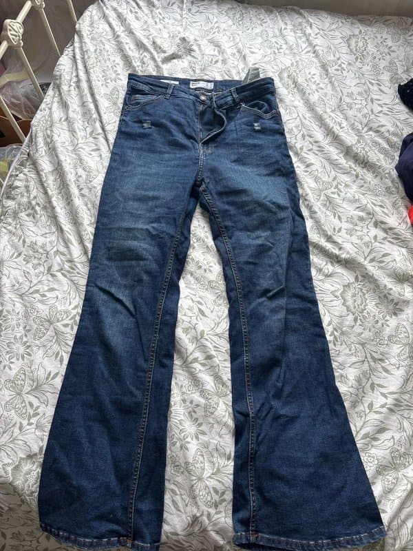 Bershka Navy blue flared jeans