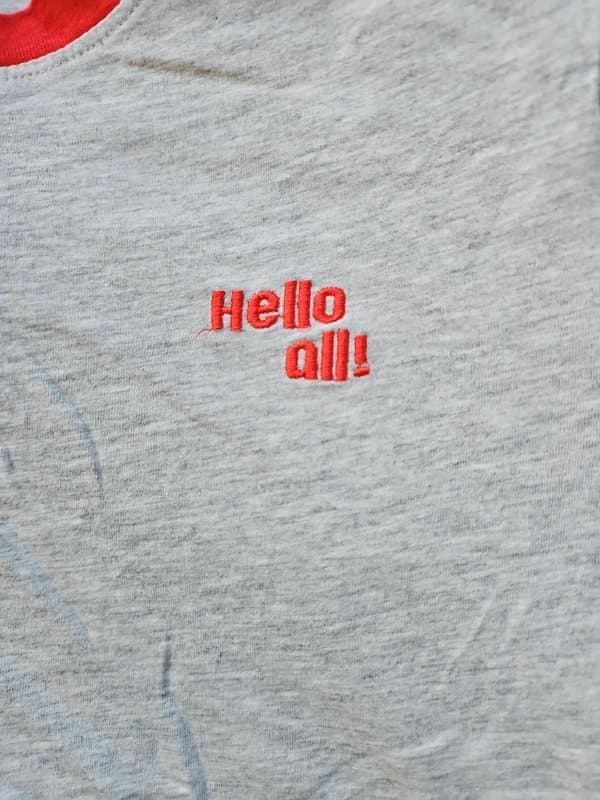 Bershka Grey and red ringer t-shirt
