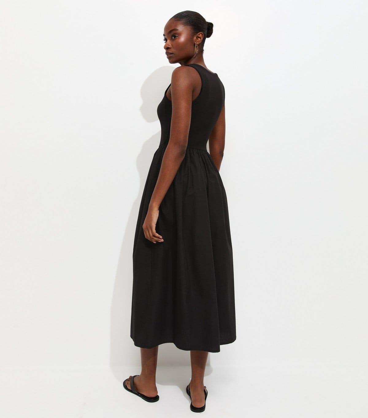 New Look Women's Black 2-In-1 Poplin Midi Dress New Look - 4