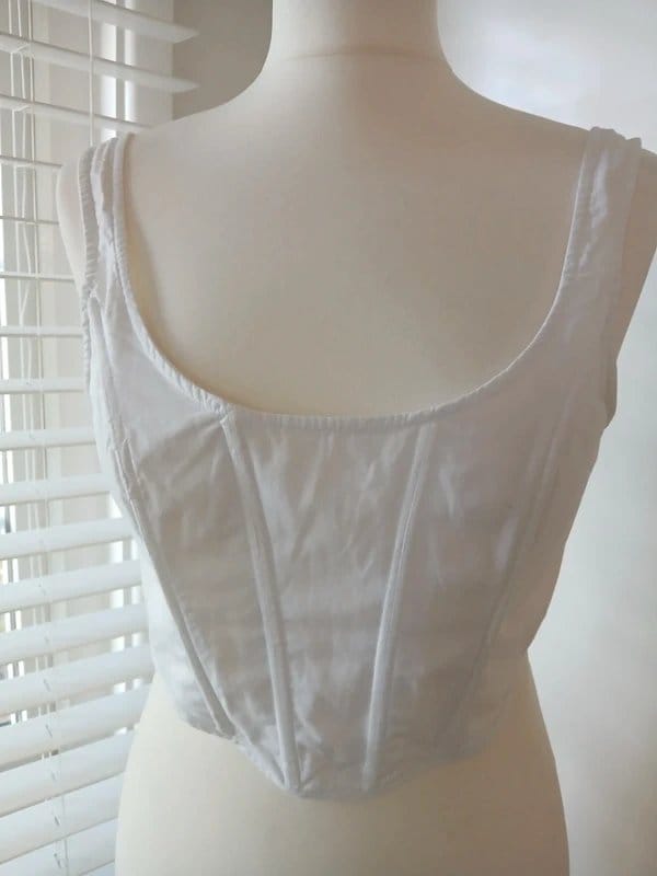 ASOS Asos size 10 boned strappy white corset top - 1
