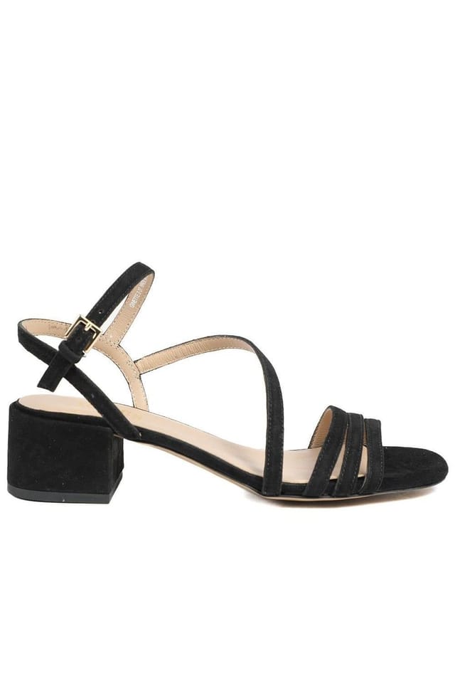 Jones Bootmaker Jones Bootmaker Women's Ginette2 Heeled Leather Sandals in Black - 2