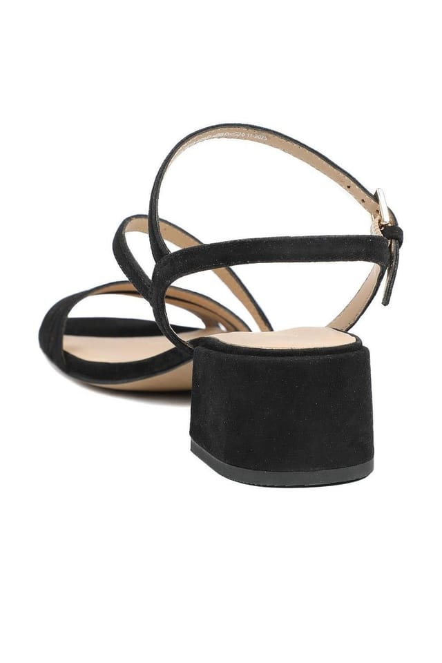 Jones Bootmaker Jones Bootmaker Women's Ginette2 Heeled Leather Sandals in Black - 3