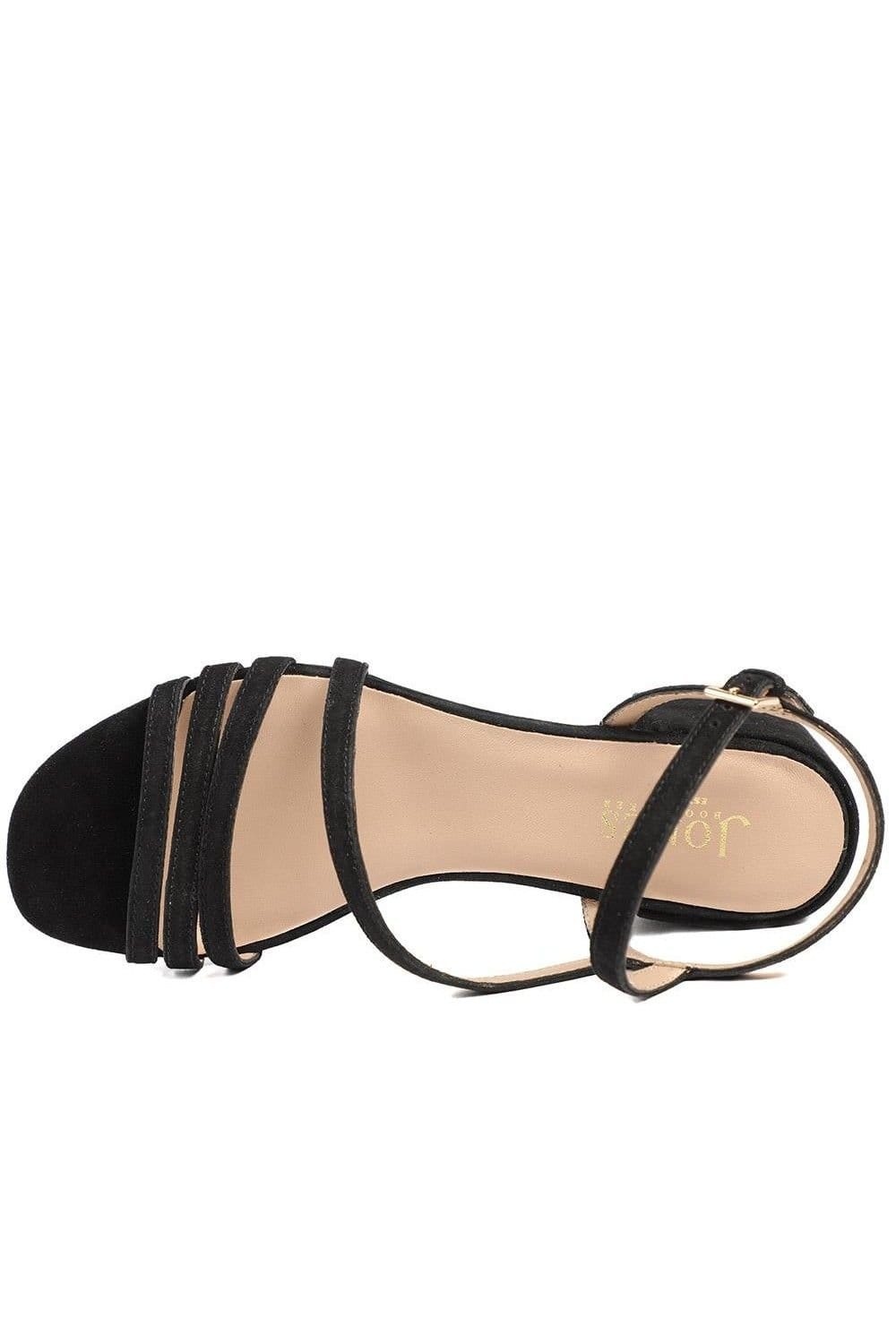 Jones Bootmaker Jones Bootmaker Women's Ginette2 Heeled Leather Sandals in Black - 4
