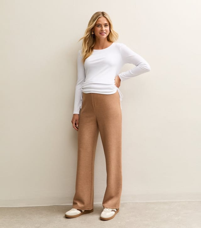 New Look Women's Maternity Camel Soft Touch Wide Leg Trousers New Look - 2