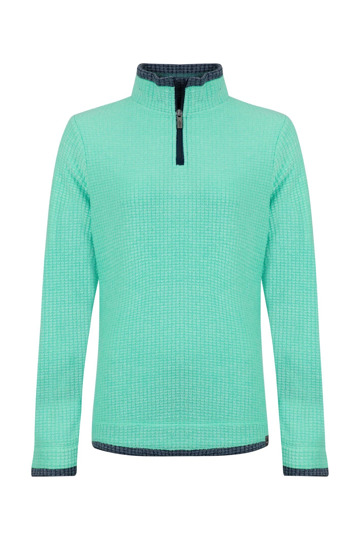 Weird Fish Weird Fish Women's Beye 1/4 Zip Grid Fleece in Light Green - 2