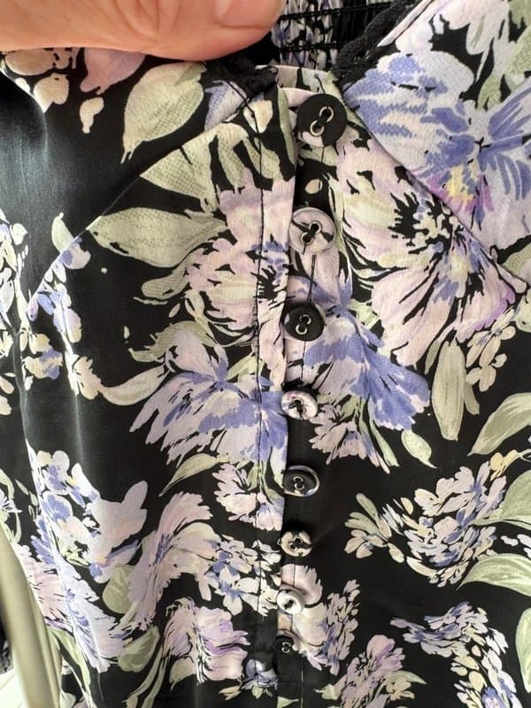 ASOS Silky Wide leg Floral jumpsuit really comfy pull on with elastic ruched back
