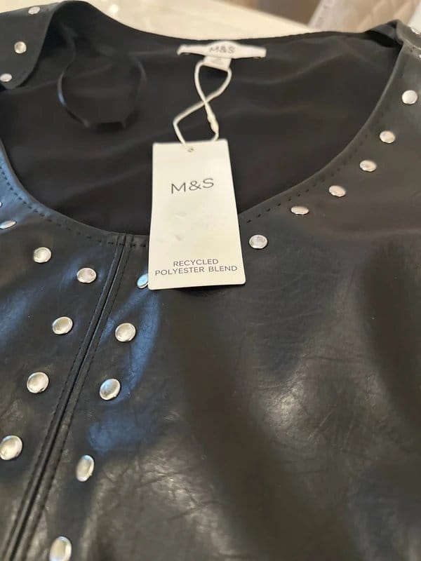 Marks & Spencer Black Leather Studded Dress