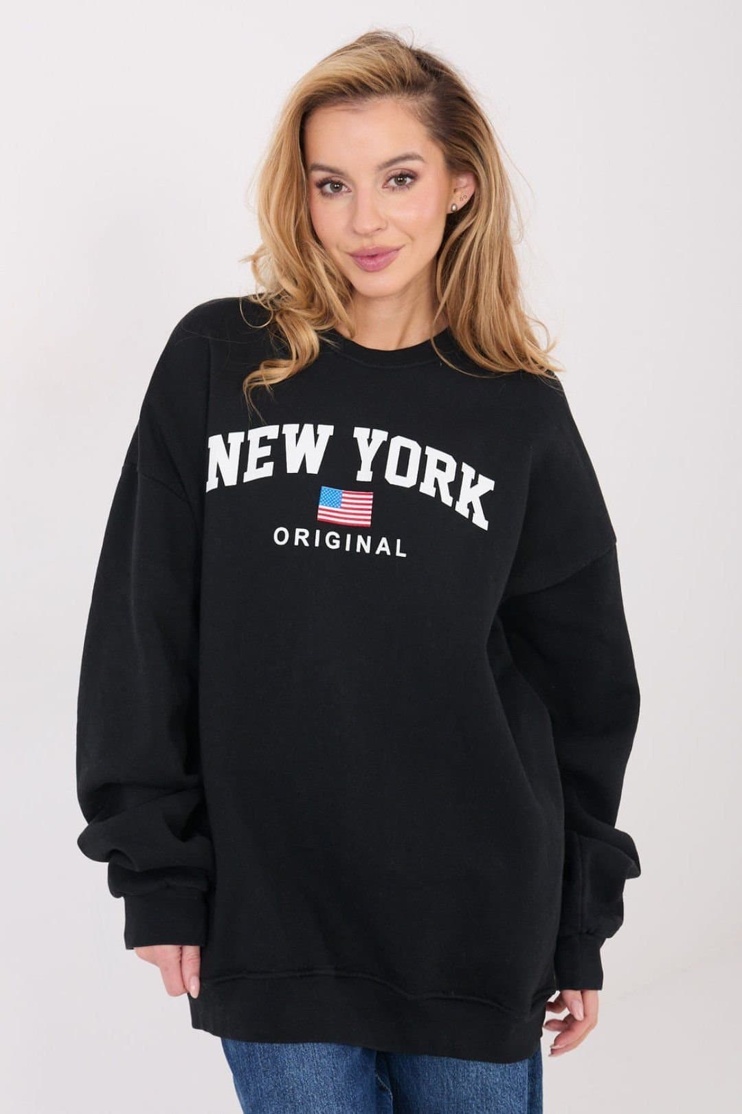 Love Lace Love Lace Women's Lined Cotton Elastane Casual Sweatshirt in Black