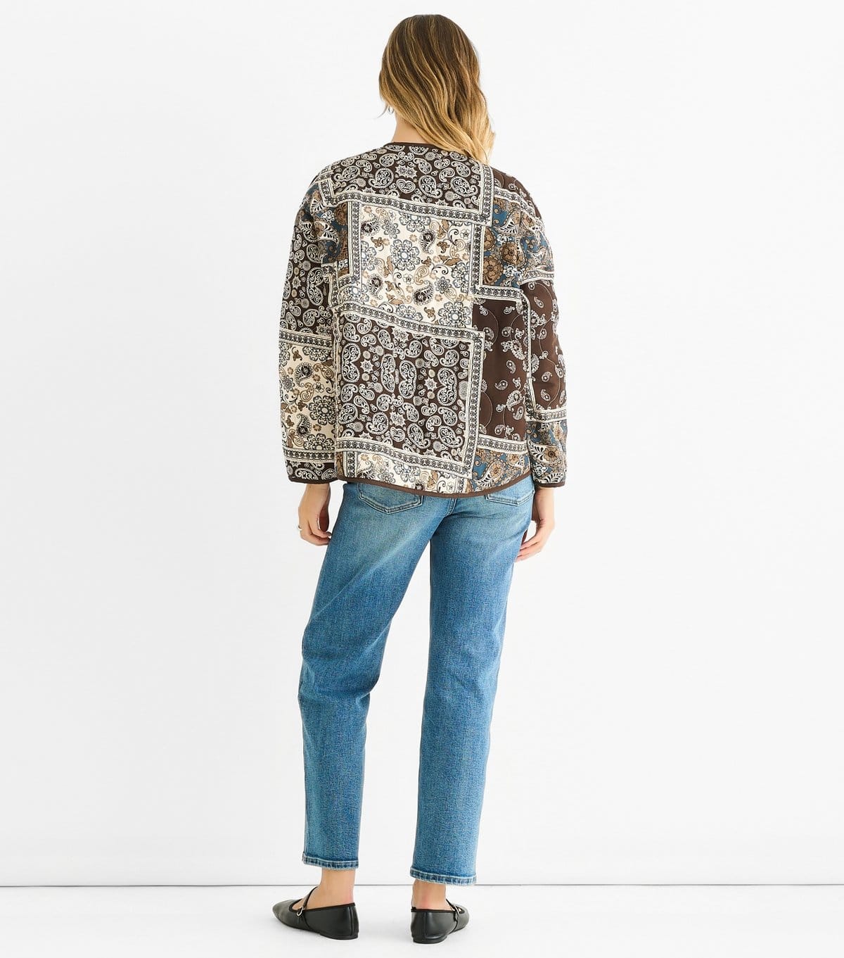 Gini London Women's Brown Tile Pattern Lightweight Jacket Gini London New Look - 4