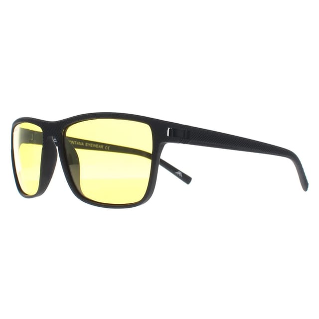 montana montana Men's Rectangle Black Yellow Polarized MP198 Night Driving Sunglasses - 2