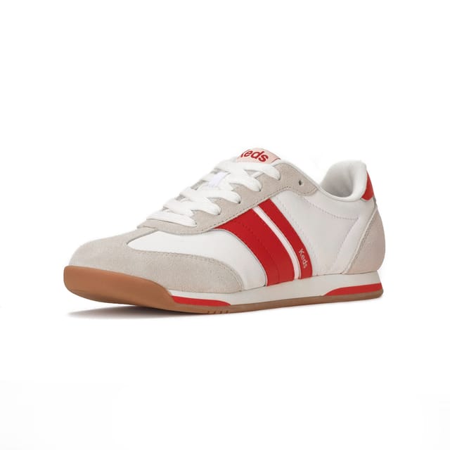 keds Keds Women's Revival Nylon Suede Leather Sneaker in White - 2