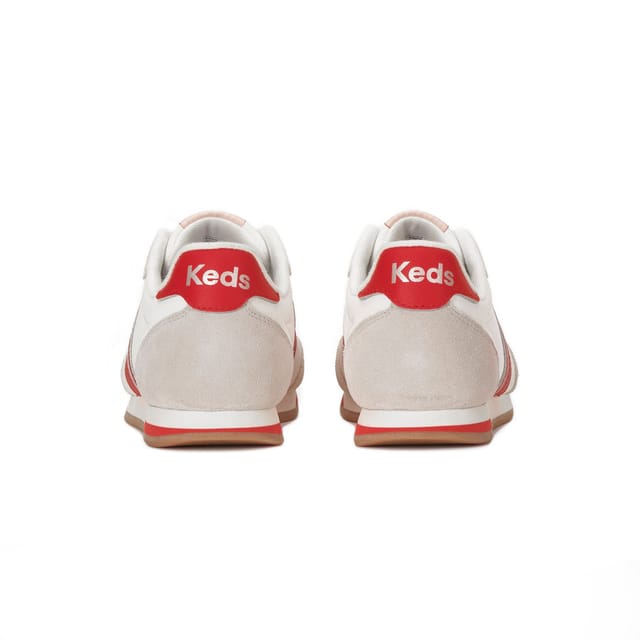 keds Keds Women's Revival Nylon Suede Leather Sneaker in White - 3