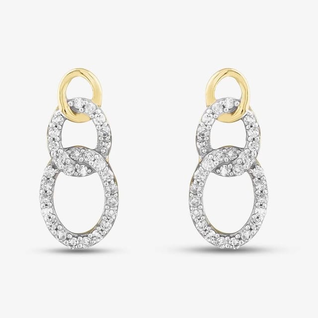 T.H.Baker T.H.Baker Women's 9ct Yellow Gold 0.15ct Brilliant Cut Diamond Open Circle Stud Earrings THE31107-15 (YG) - 2