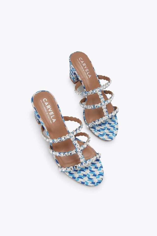 Carvela Carvela Women's 'Confetti Block' Fabric Sandals in Blue - 2