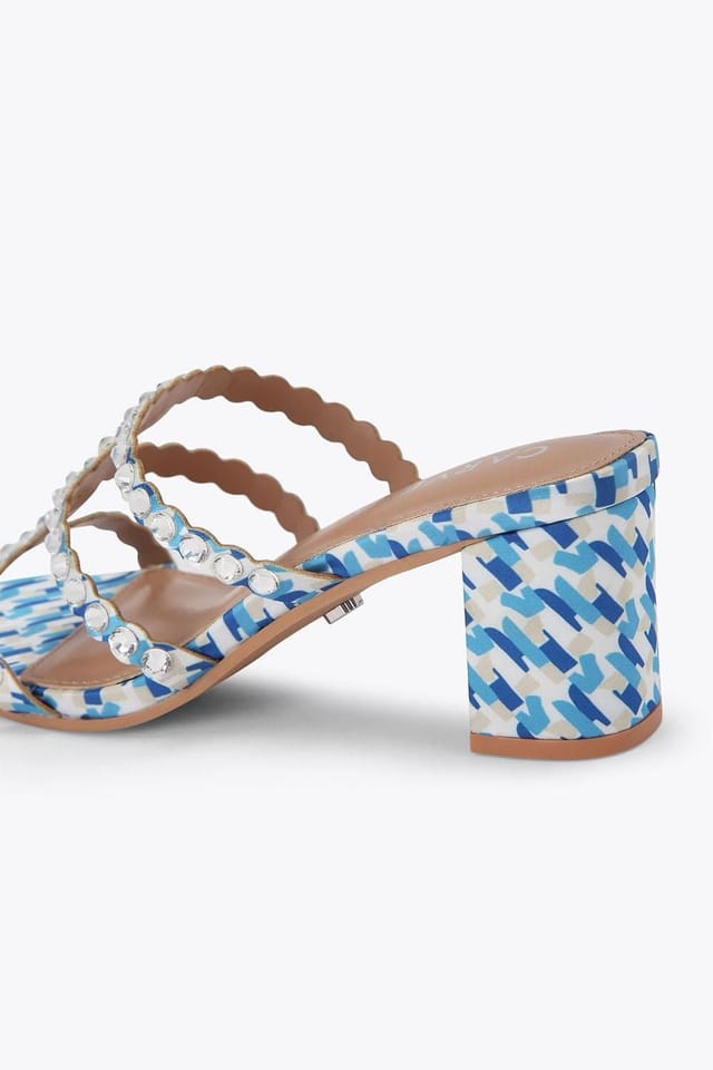 Carvela Carvela Women's 'Confetti Block' Fabric Sandals in Blue - 3