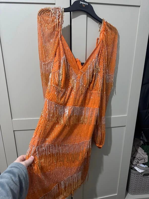 ASOS ASOS luxe orange sequin dress