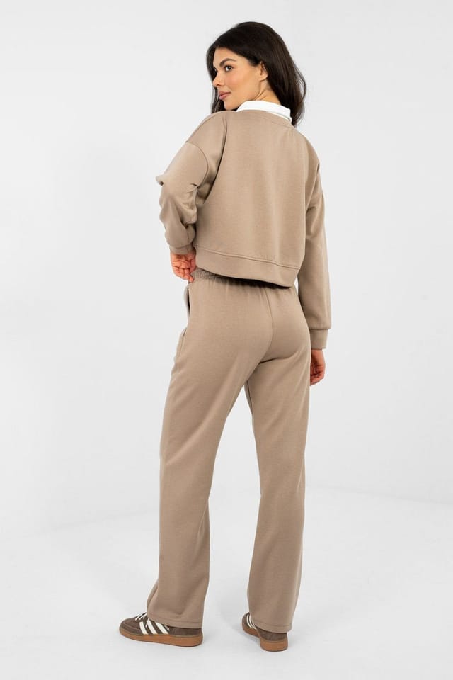 Love Lace Love Lace Women's Embroidered Hoodie & Trouser Set in Beige - 3