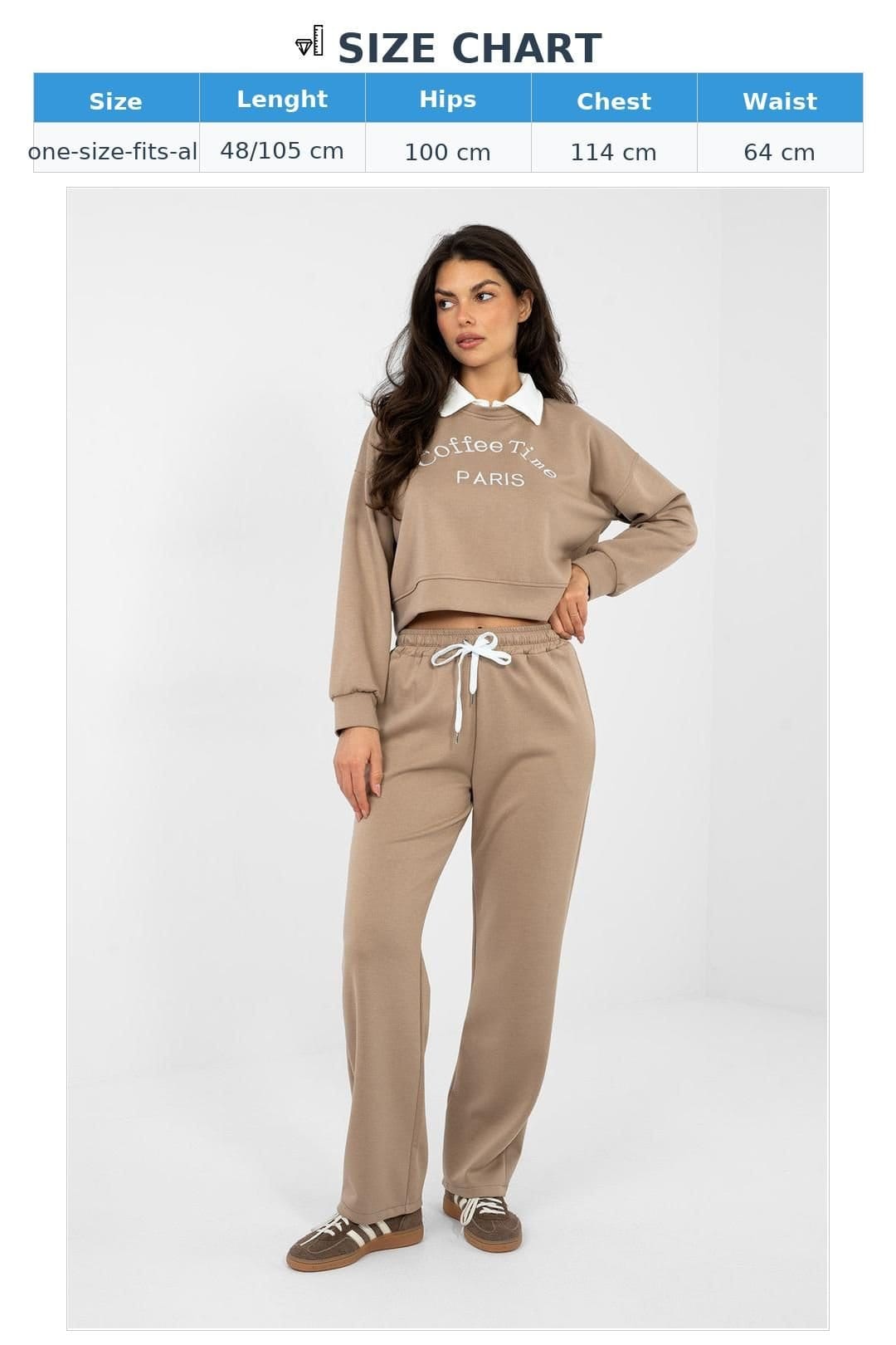 Love Lace Love Lace Women's Embroidered Hoodie & Trouser Set in Beige - 4