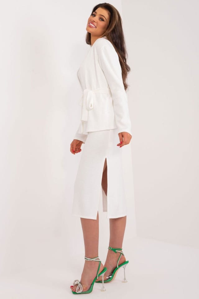 Love Lace Love Lace Women's Sleeveless Dress & Long Sleeve Sweater Set in White - 2