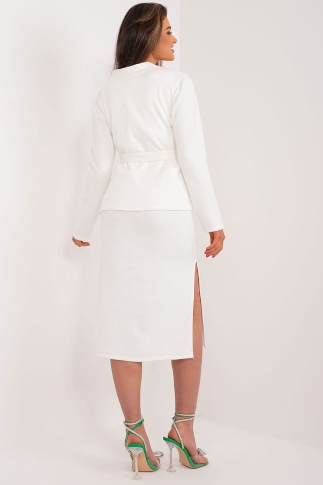 Love Lace Love Lace Women's Sleeveless Dress & Long Sleeve Sweater Set in White - 3