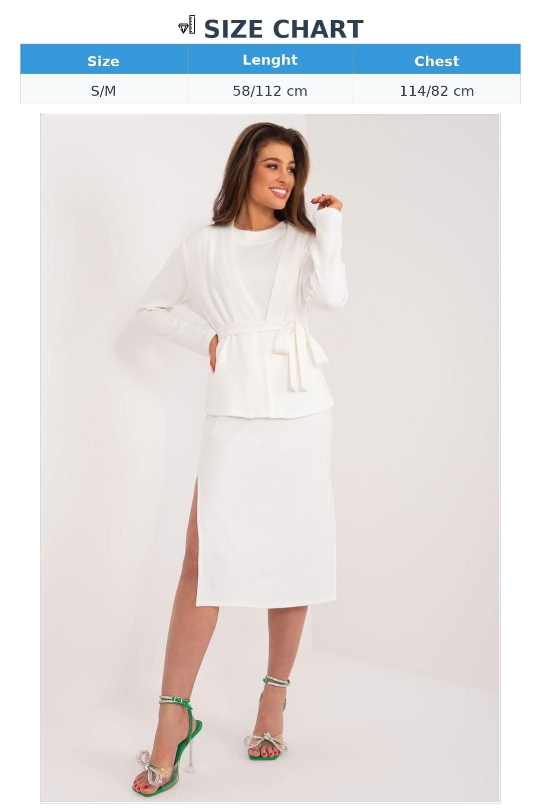 Love Lace Love Lace Women's Sleeveless Dress & Long Sleeve Sweater Set in White - 4