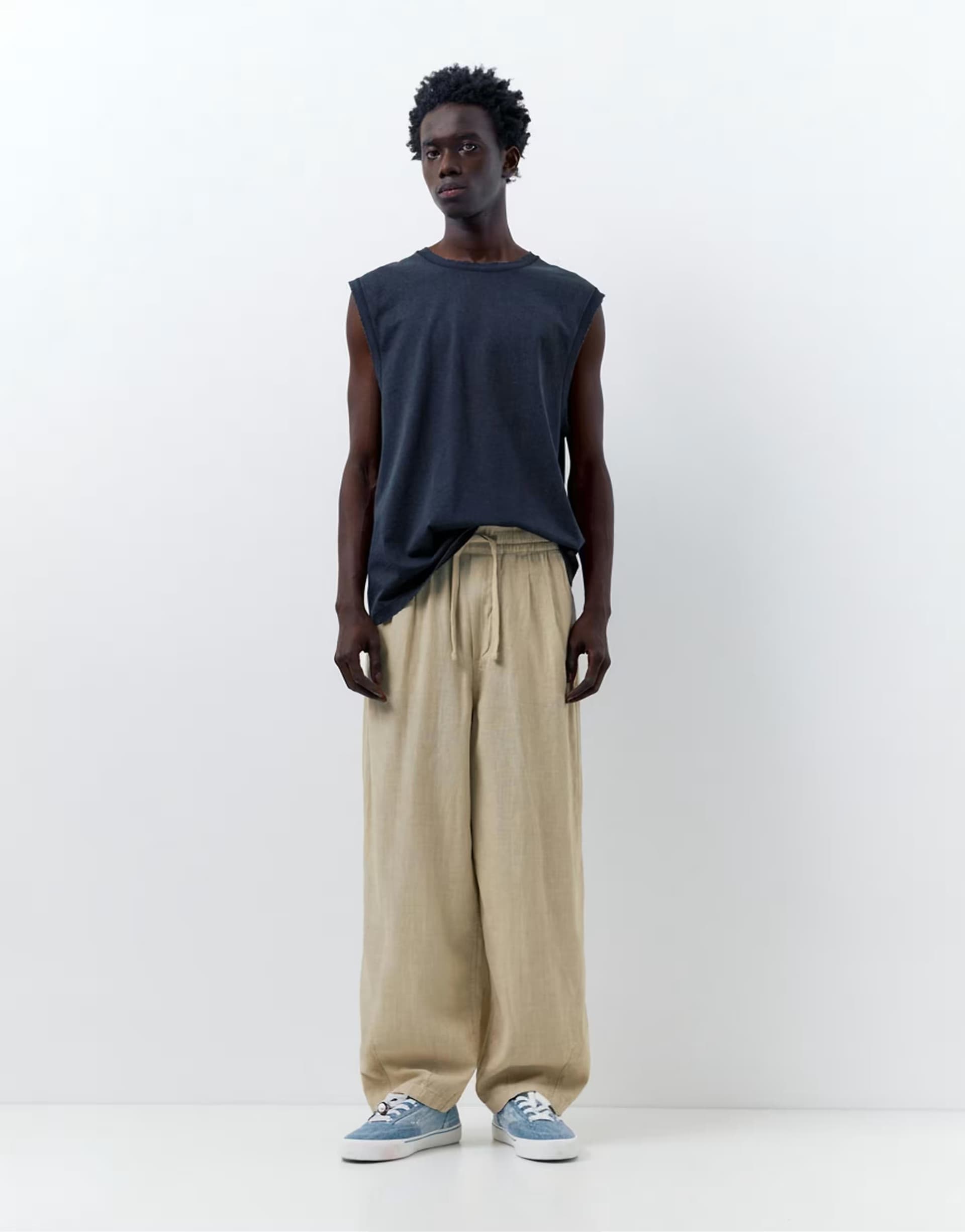 ASOS Pull&Bear Linen blend trousers in beige