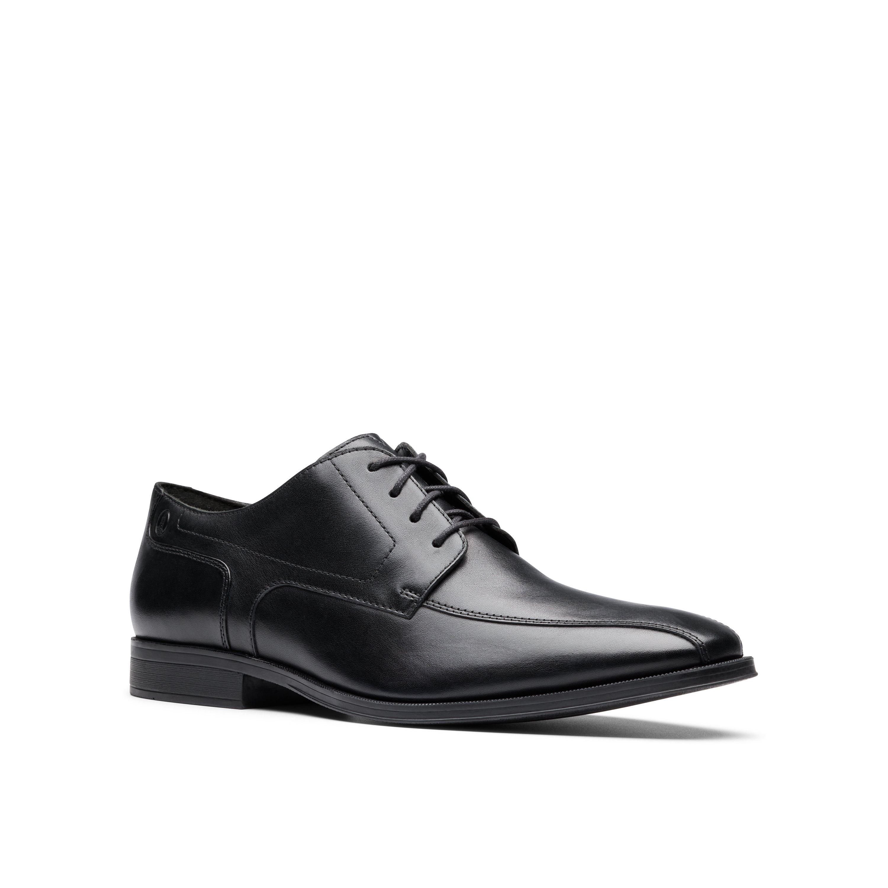 Clarks Clarks Men's Paulton Over Black Leather Oxford Shoes, Lace Up - 4