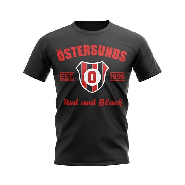 Ostersunds Ostersunds Men's Mens Established Football T-Shirt in Black - 2