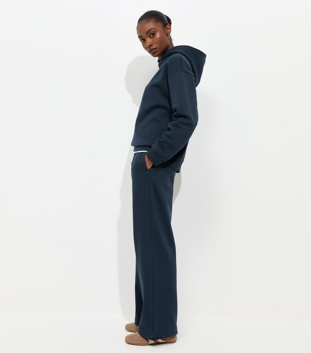 New Look Women's Navy Cotton Rich Wide Leg Joggers New Look - 3