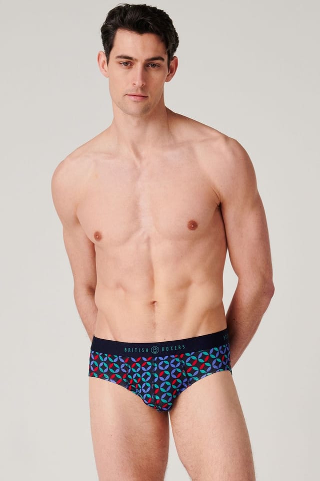 British Boxers British Boxers Men's Pack of Four "Minimalist Geometric" Bamboo Briefs - 3