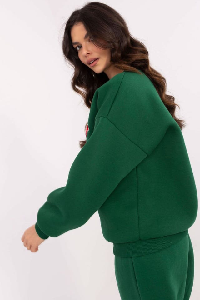 Love Lace Love Lace Women's Casual Cotton Polyester Insulated Sweatshirt in Green - 2