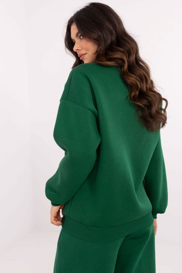 Love Lace Love Lace Women's Casual Cotton Polyester Insulated Sweatshirt in Green - 3