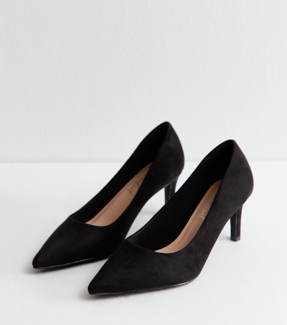 New Look Women's Wide Fit Black Faux Suede Court Shoes Vegan New Look
